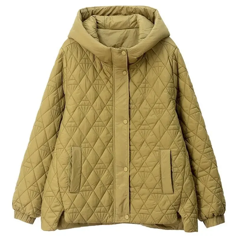 2026 Autumn and Winter Women's Down Cotton Jacket Loose Hooded Light Commuter Jacket