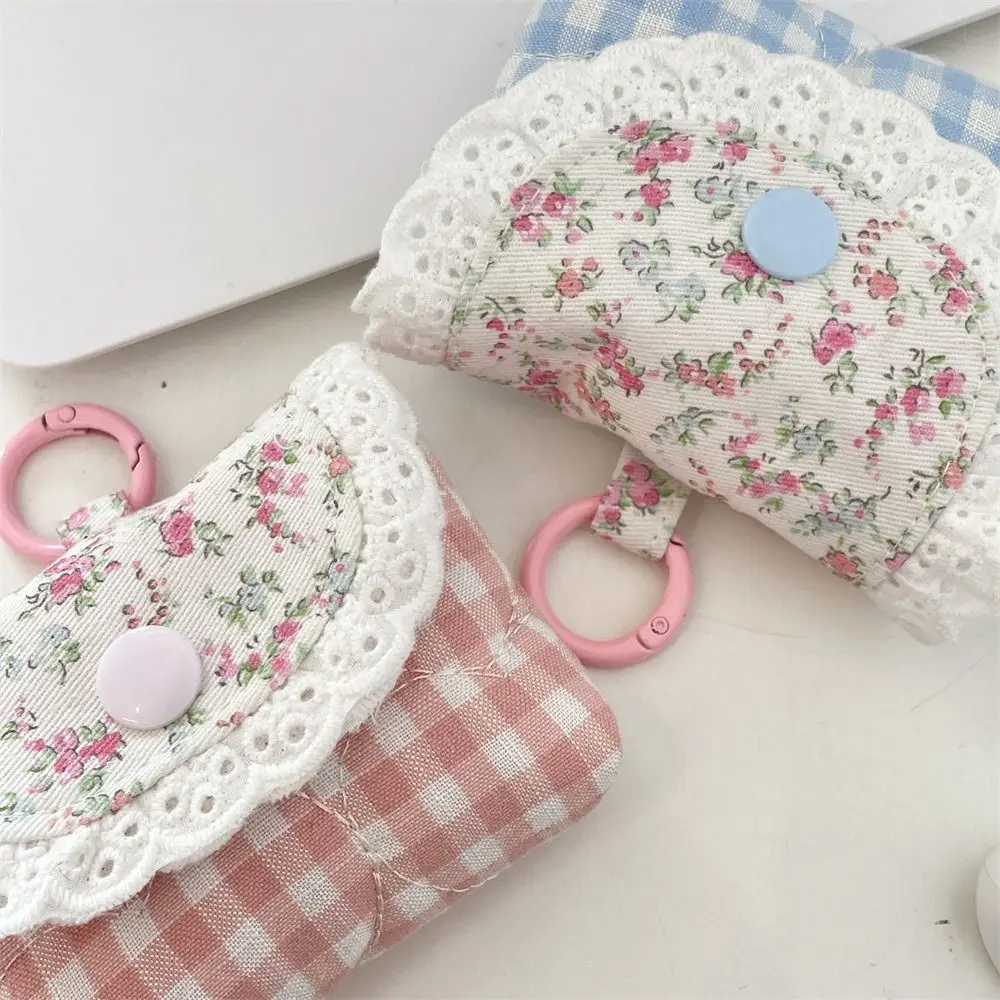 Cute Mini Earphone Storage Bag Polyester Keychain Headphone Case Pouch Portable Multifunctional Small Wallet