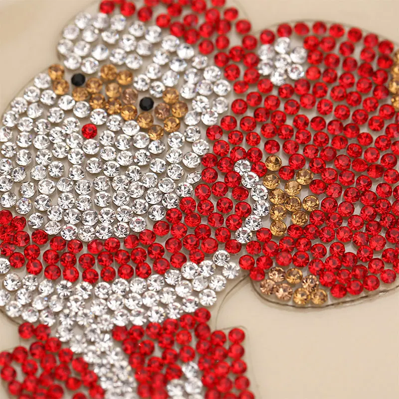 5 Stück Heiß begehrte Weihnachtsmann-Kristall-Aufnäher, Heißprägung, Heißbohrung, Weihnachtsserie, Accessoires, Dekoration – Detail 2