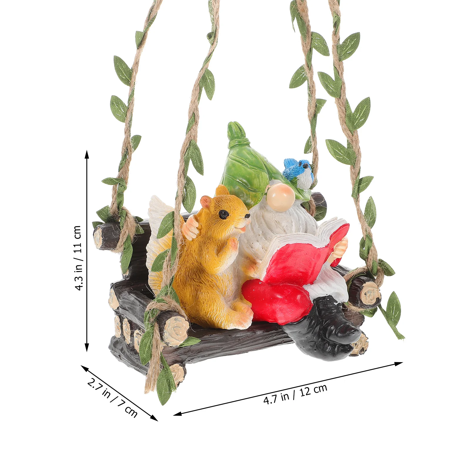 

Hanging Reading Squirrel Resin Statue Garden Swing Decoration Outdoor Animal Ornament Delicate Animal Figure Resin Craft Decor