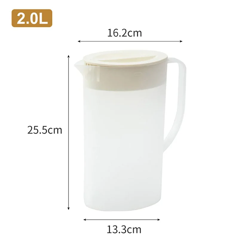 2L Plastic Cold Kettle Large Capacity Cool Water Jug Pitcher With Lid Lemon Juice Kettle Teapot Drinkware Pot Cup Party Supplies