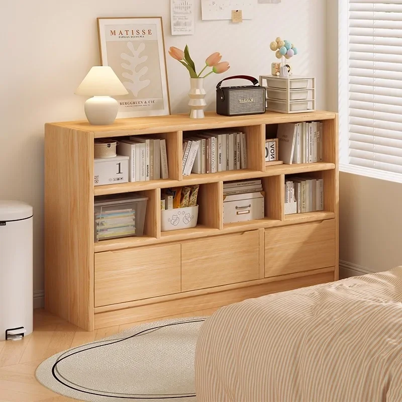 Bedroom bookcase integrated storage bedside locker sofa storage wall drawer cabinet
