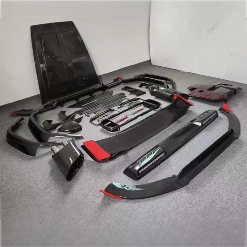 Para Mercedes Benz W463 W464 G900 ReaI parachoques de fibra de carbono seco labio delantero trasero ala trasera juego completo de Kit de alerón envolvente