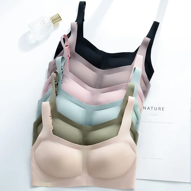 Seamless Bras For Women Square Neck Bra Top Wire Free Padded Bralette Sexy Lingerie Female Invisible Underwear Intimates S-XL