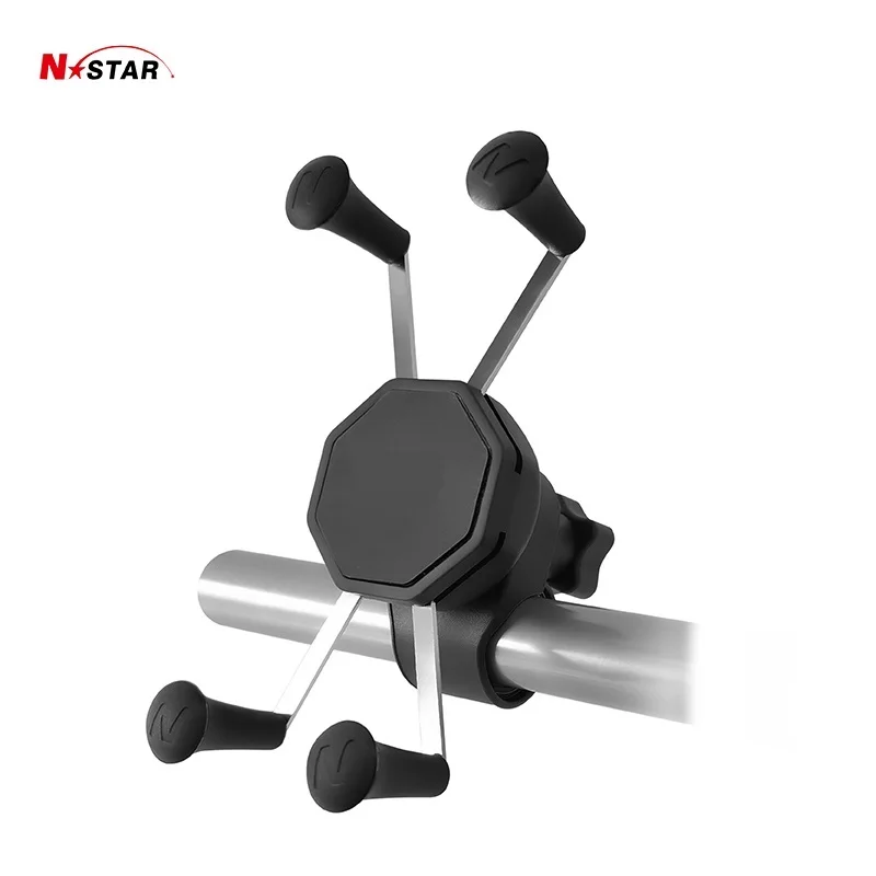 N-Star X-Grip Phone Mount Bike Mobile Stand Motorcycle Handlebar Mount Rail Mount with Tough-Strap Handlebar Base for Ram Mount