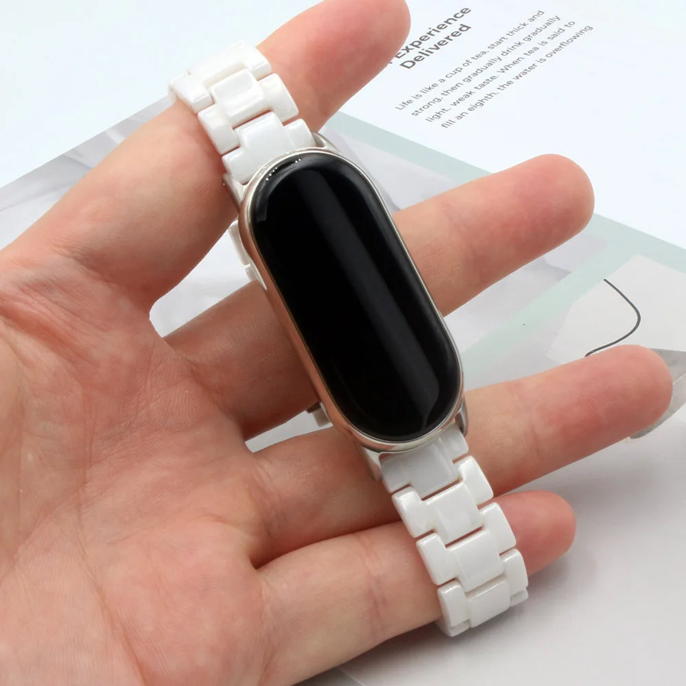 Ceramic Watchband for Xiaomi Smart Band 9 Strap Stainless Steel Bracelet Mi Band 8 NFC Smartwatch Wristband Replacement for Man