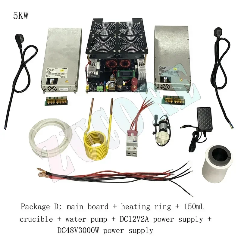 5000 واط/5KW سخان التعريفي لوحة دارات مطبوعة التدفئة ذائبة معدنية لفائف مضخة بوتقة إمدادات الطاقة