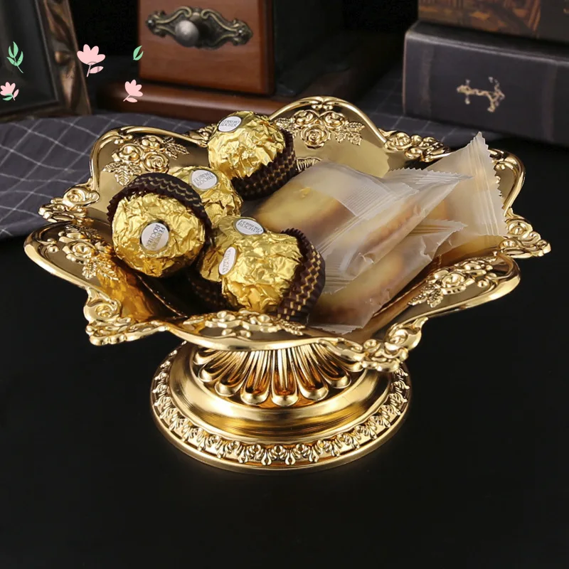 Worship Offering Plate Lotus Pattern High Base Fruit Tray Home Living Room Coffee Table Snack Dish