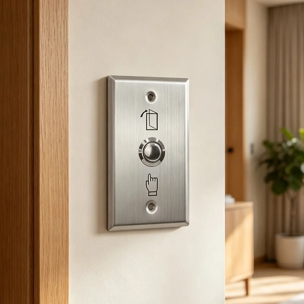 Push Type Exit Button Switch in Stainless Steel for Door Entry Release System with Electric Strike Compatibility