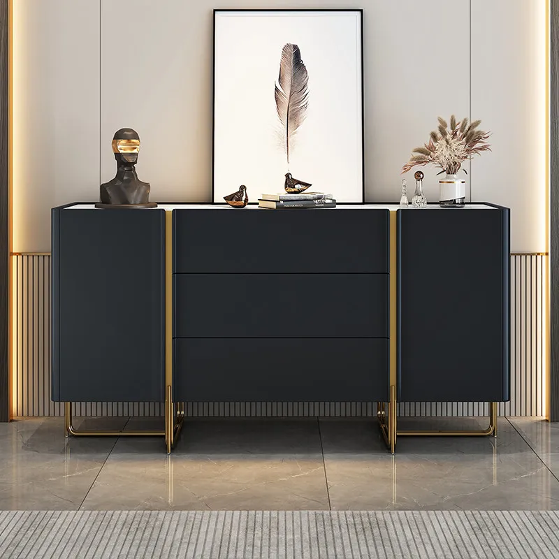 

Jianhao light luxury style entrance cabinet modern simple slate storage chest of drawers entrance door living room partition