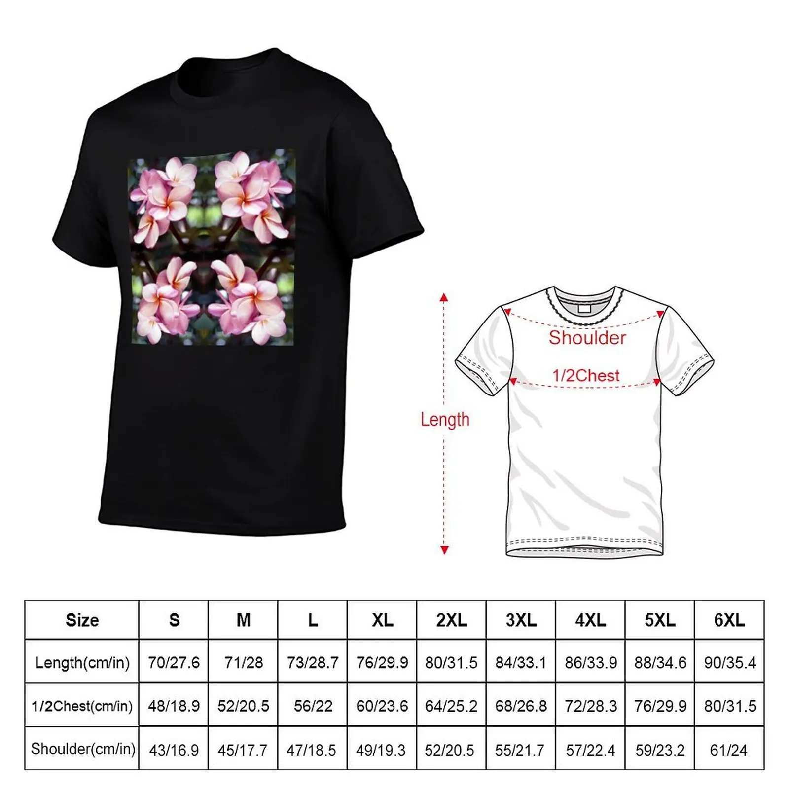 Pink Plumeria Blossoms Bouquet Kaleidoscope Collage T-Shirt man t shirts high quality luxury brand funny t shirts cotton T-Shirt
