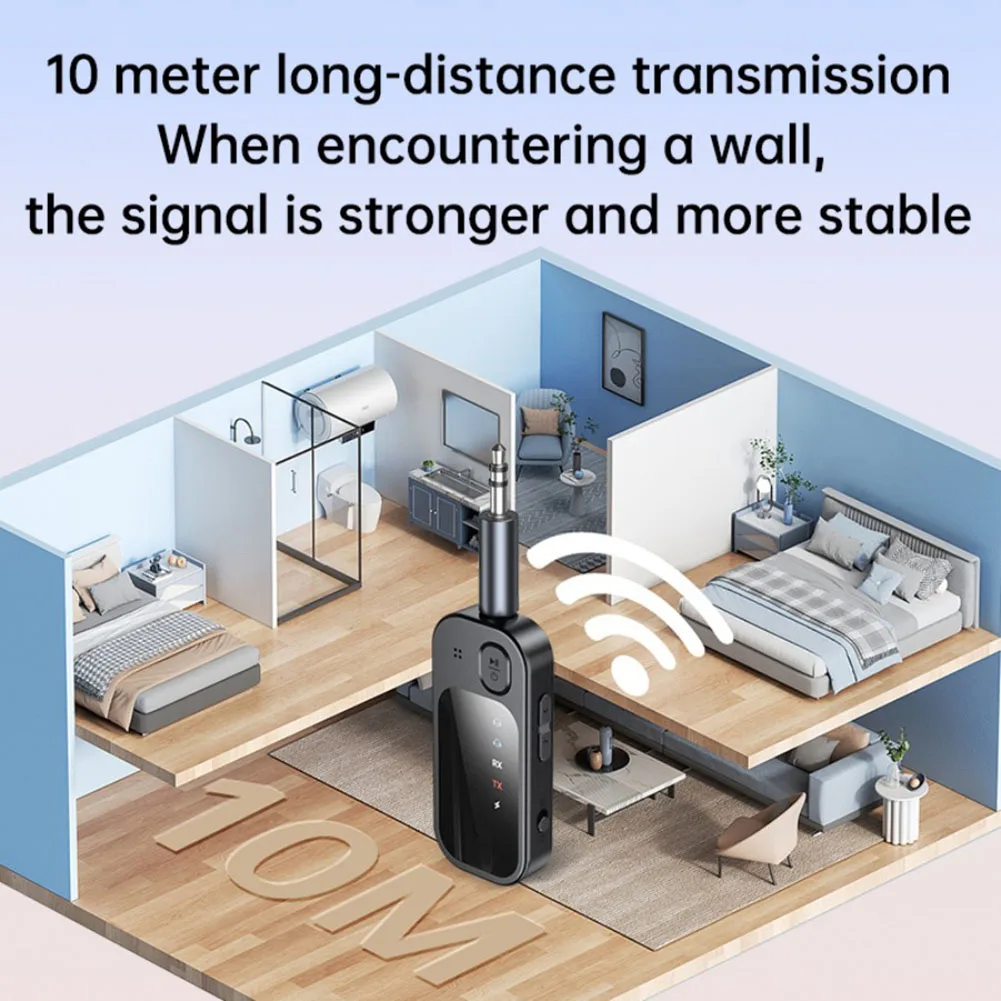 

BT5.4 Audio Transmitter Receiver Low Latency Hifi Wireless Adapter Dual Stream Wireless Adapter for TV Car PC Headphones