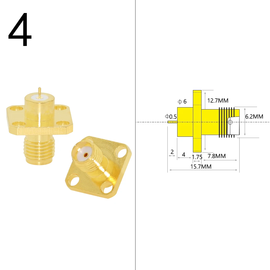 1PC SMA Male/ Female RF Coax Connector Panel Mount Flange Chassis Solder Post Wire Terminal Adapter Goldplated Wholesale Price