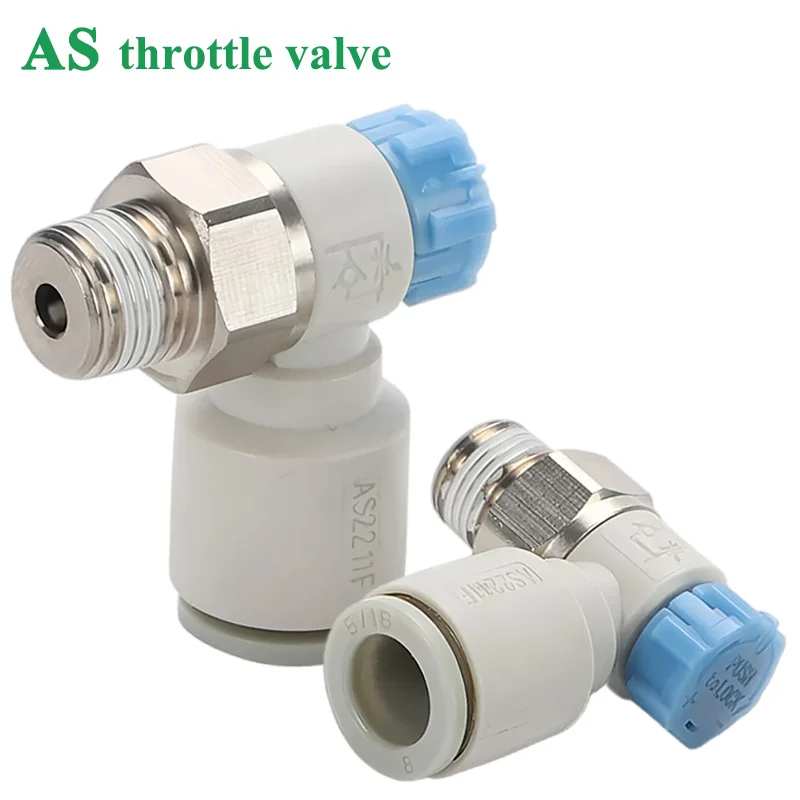10PCS AS1211F-M3/M5-04/06A Meter-in Flow Control Valve AS2211F-01/02-08/10SA Throttle Valve AS3211F Pneumatic Cylinder Fitting