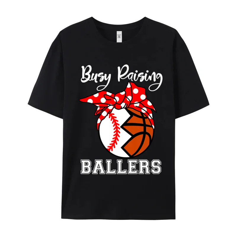 Cotton Youth Short Sleeve Busy Raising Ballers Funny Baseball T-shirts Leisure Tops & Tees Retro Vintage O-Neck Tops Tees