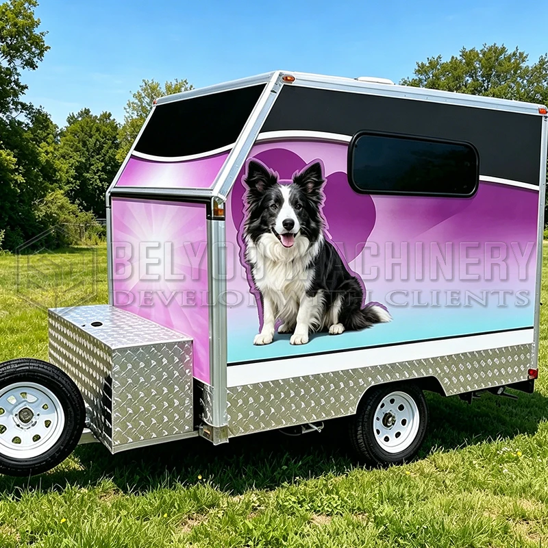 Belyoo Mobile Beauty Pet Trailer Outdoor Cleaning Cat and Dog Pet Customizable Complete Equipment