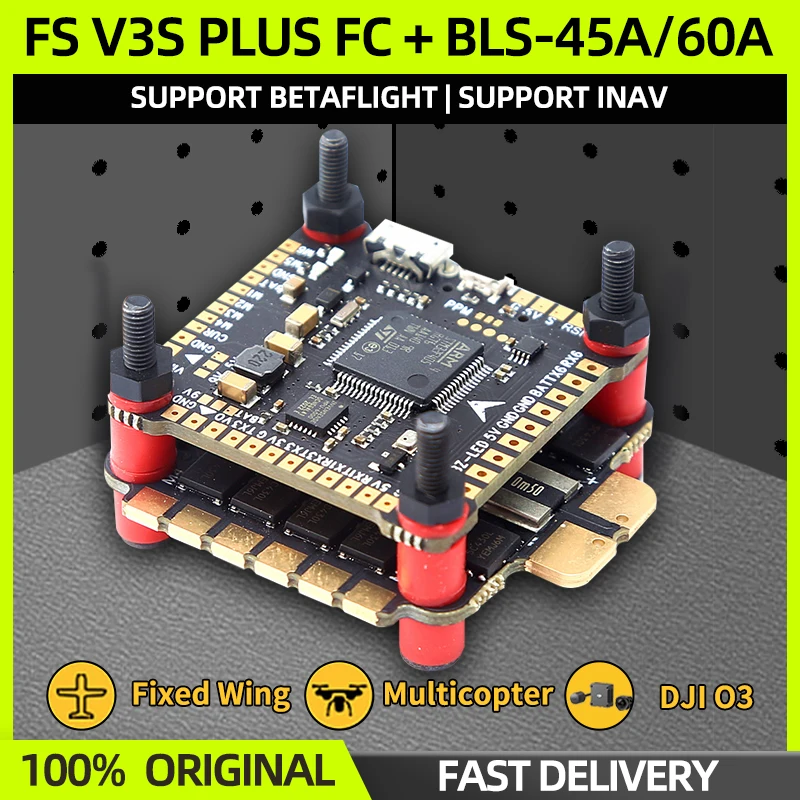 NEW F4 V3S PLUS Flight Control FC Support BetaFlight/INAV BLS-45A/60A 4in1 ESC Stack 30.5x30.5 For RC FPV Drone Plane Quadcopter