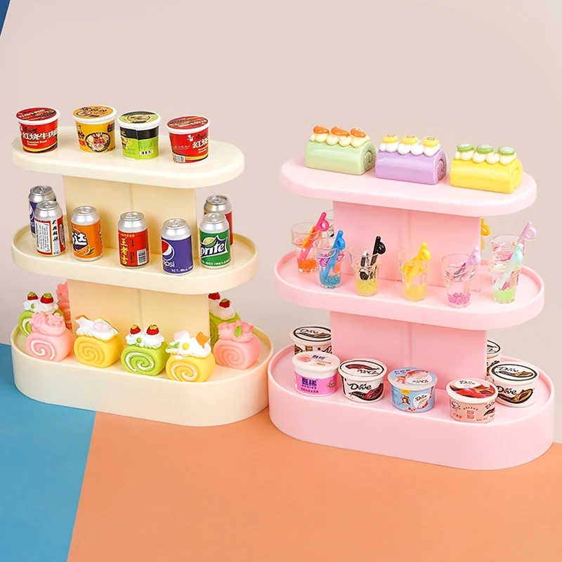 1:12 Dollhouse Food Display Counter Bakery Shop Cake Supermarket Shelves Convenience Store Maternity Baby Store Shelves Model