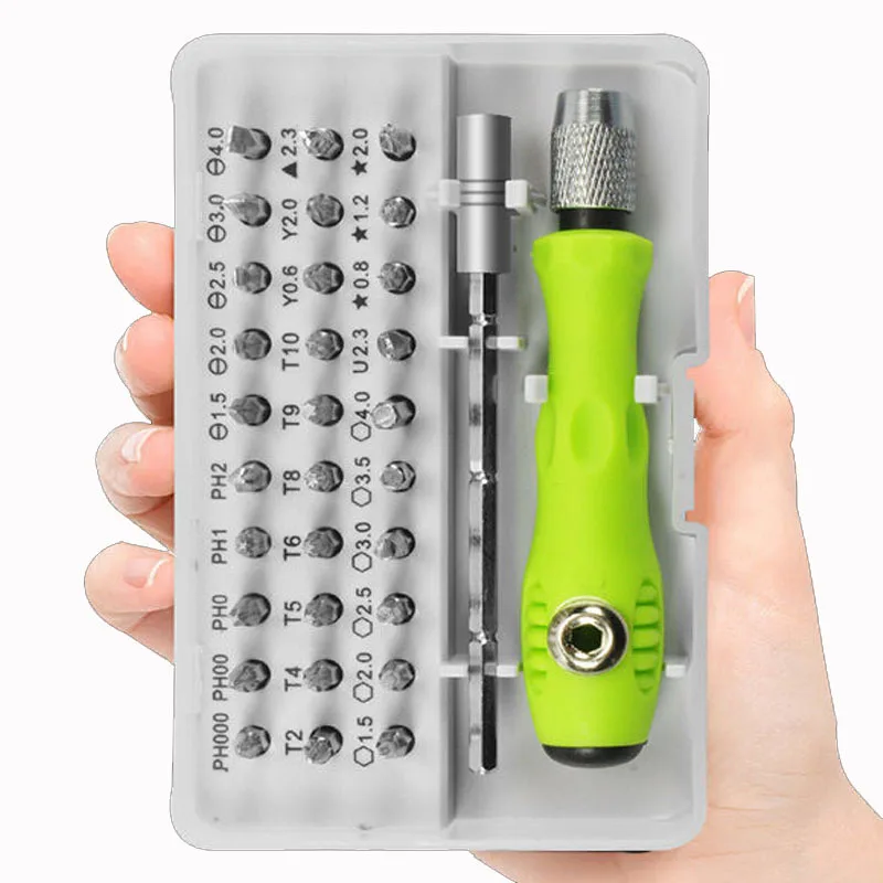 32-in-1 JUBOSHI WJGJ-0005 Hand OEM Precision Screwdriver Bit Set Magnetic Phillips Bits Mobile Phone Repair Electroplated Tool