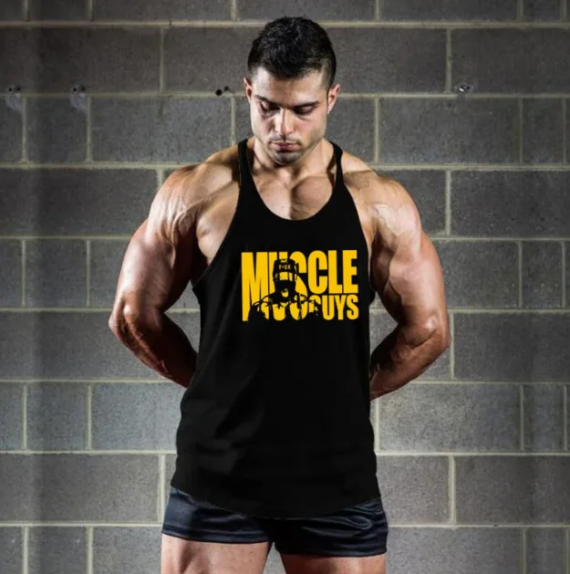 

Men's Bodybuilding Vest Gym Workout Fitness 100% Cotton Sleeveless Shirt Running Suit Suspender Vest Y Back Stringer Vest Summer