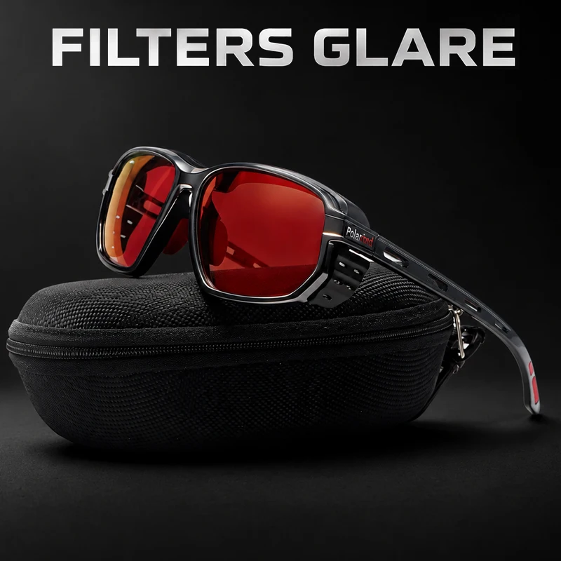Polarized Fishing Sunglasses Men UV400 Anti Glare Sports Eyewear Protective Foam Pad Outdoor Fishing Cycling Hiking Glasses
