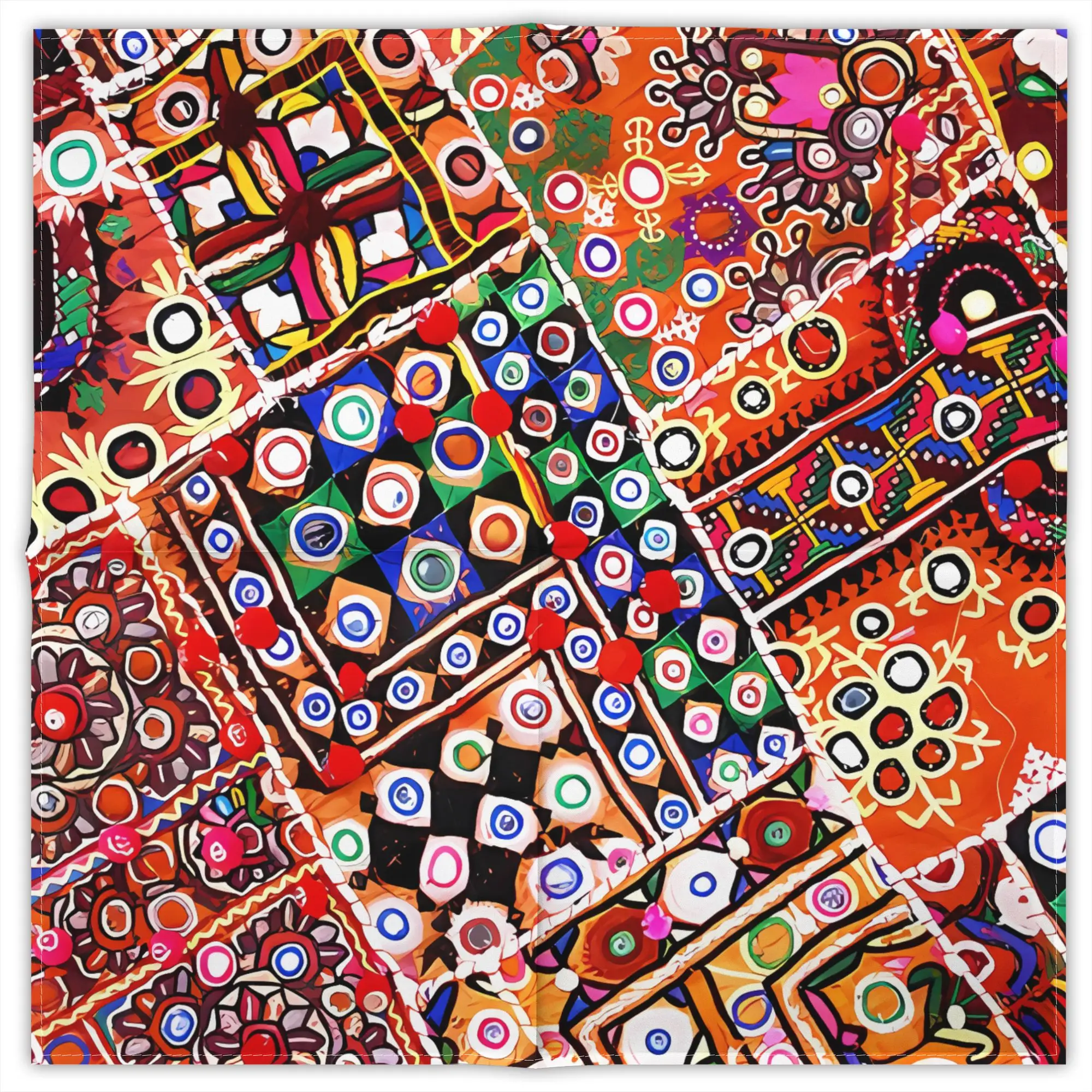 

Ancient Indian Dance Culture Fashion Square Scarf Decorative Polyester Printed Daily
