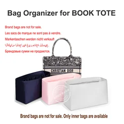 High Quality Bag Organizer for Dior Book Tote Acetate Satin Silk Inner Storage Bag Support, Soft Material,No Damage to your bag