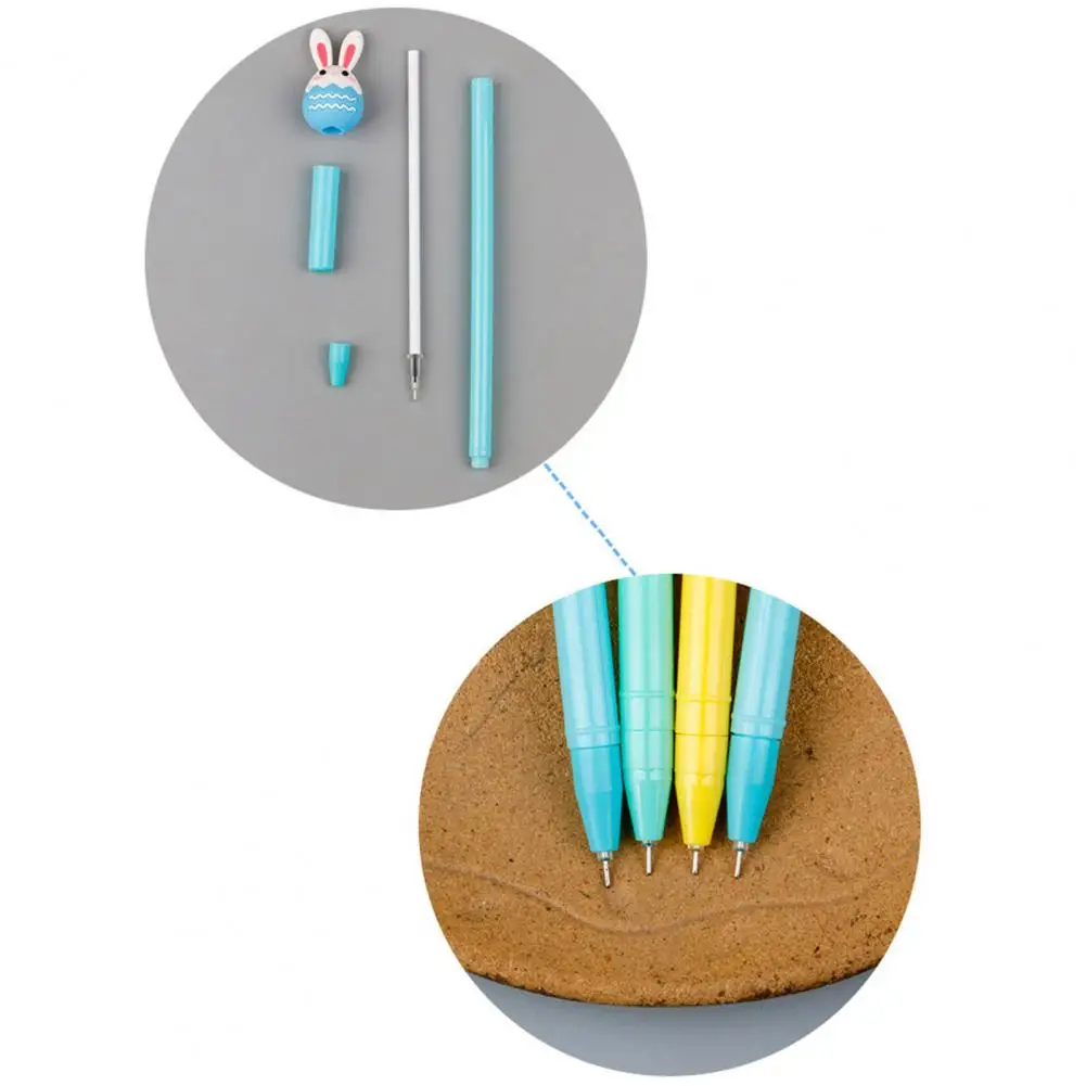 Conjunto de caneta gel escrita para escola, escrita suave, ovo de páscoa, caneta gel coelho, desenho bonito dos desenhos animados, tinta de secagem rápida, aderência confortável