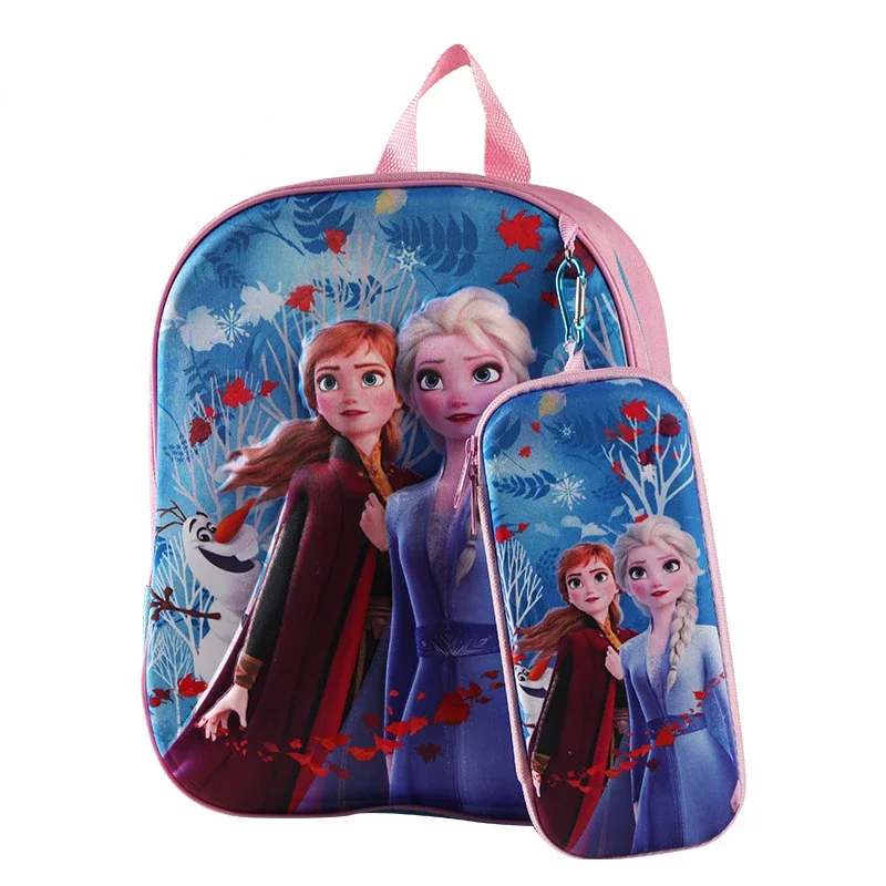 Disney Minnie Boys Girls Backpack Frozen School Bag with Pencil Case Spiderman Kids Kindergarten Preschool School Bags