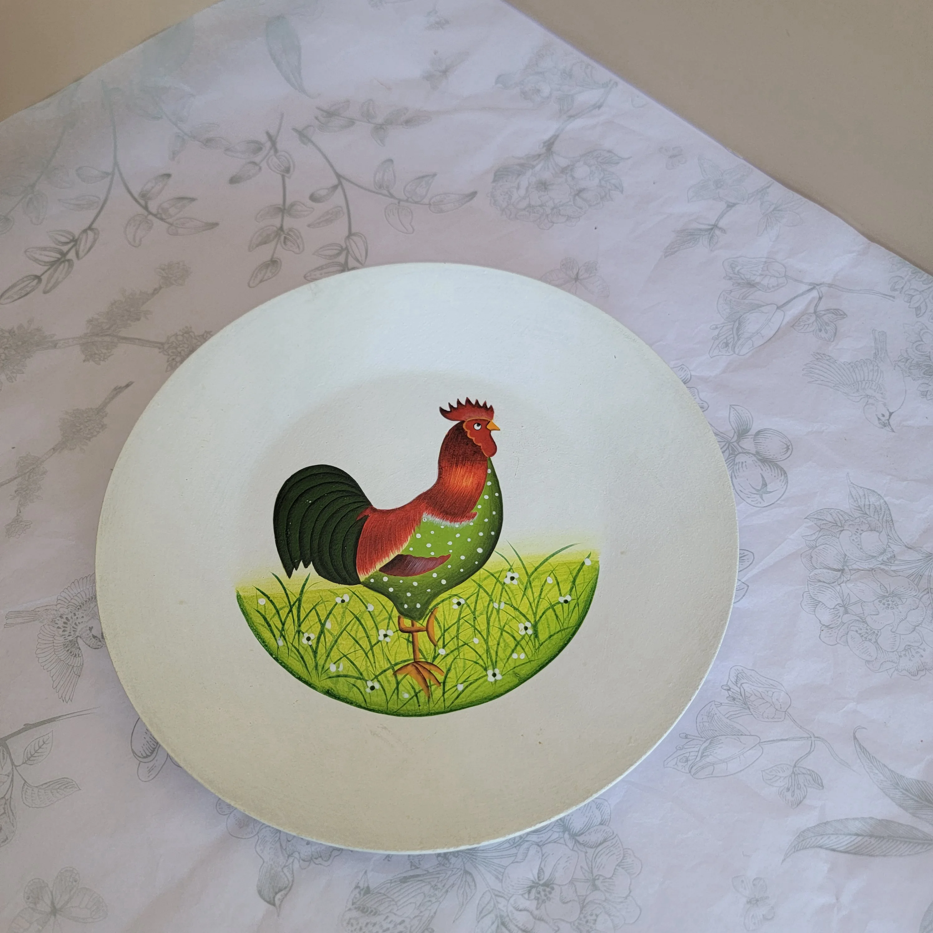 wooden plate-hand drawing- easter shape-decorative plate-Flower Pot Saucer Pot Tray