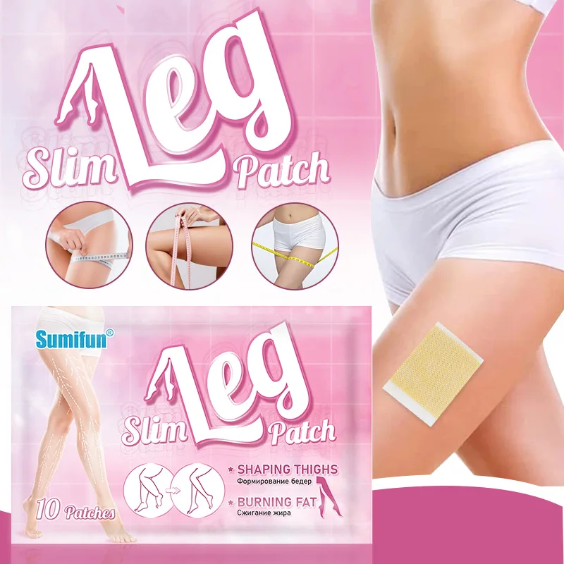 Sumifun 10pc Thin Leg Patch Weight Loss Stickers Cellulite Removal Fat Burning Slimming Body Massage Shaping Care Herbal Plaster