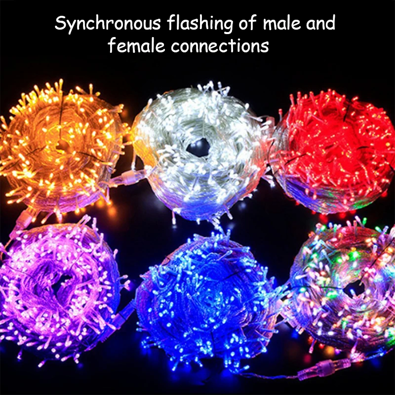 20M 200LEDs String Light AC 110V 8 Modes Festoon Lamps Waterproof Outdoor Garland Garden Party Wedding Decoration