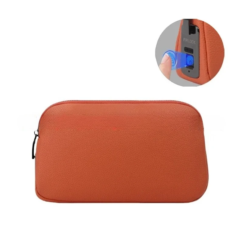 

Genuine Leather Fingerprint Man Purse Anti-theft Man Long Clutch Bags Anti Theft Smart Fingerprint