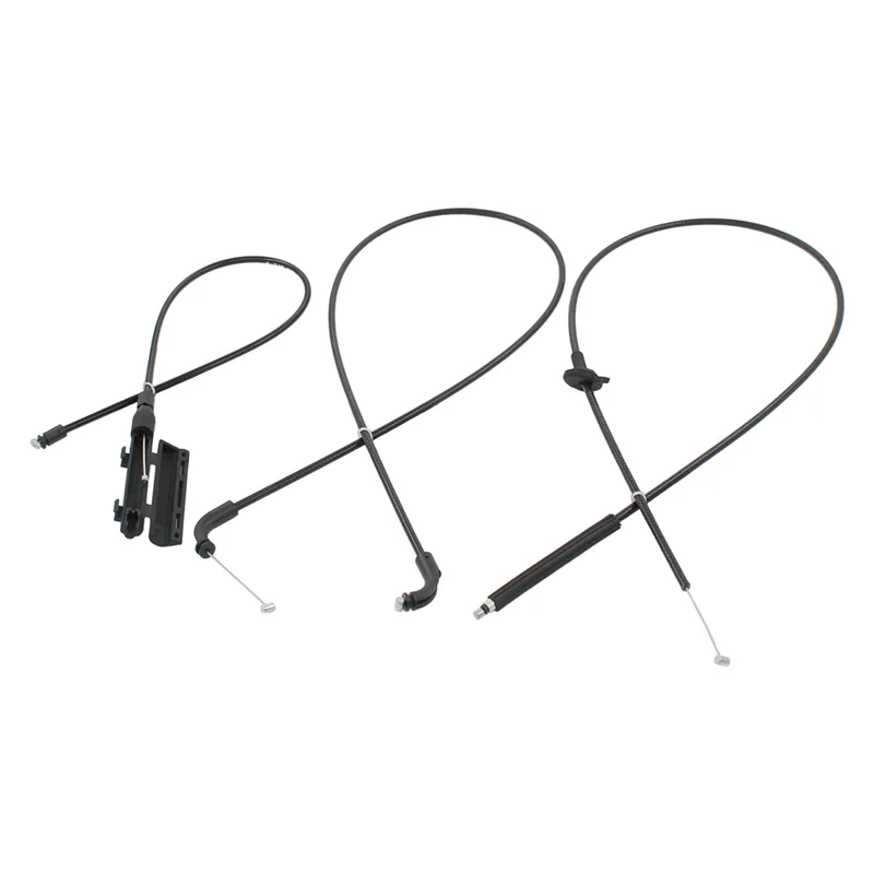 

A20K-4Pcs/Set Car Front Center Rear Hood Release Cable Kit With Release Handle Bracket Assembly For BMW E65 E66