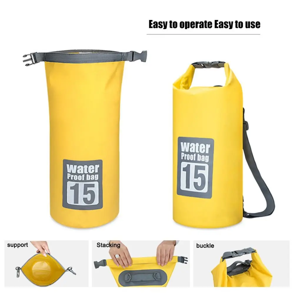 5L/10L/15L//30L 방수 저장 드라이 사크 가방 PVC 더블 어깨 스트랩 더플 백 대용량 방수 수영 체육관 가방