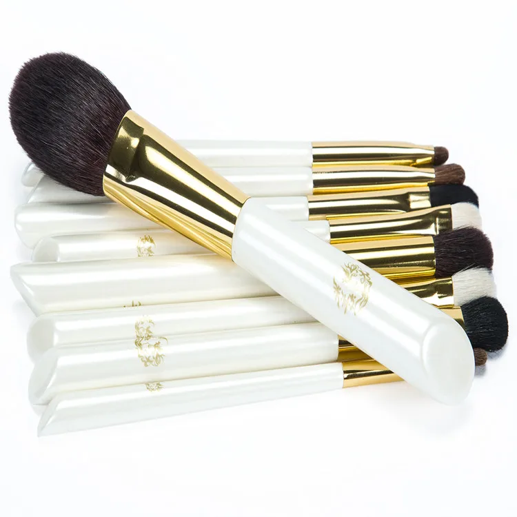 Juego de brochas de maquillaje, 10 piezas de base, brocha de maquillaje en polvo, colorete, corrector, sombra de ojos, brocha de maquillaje para cejas