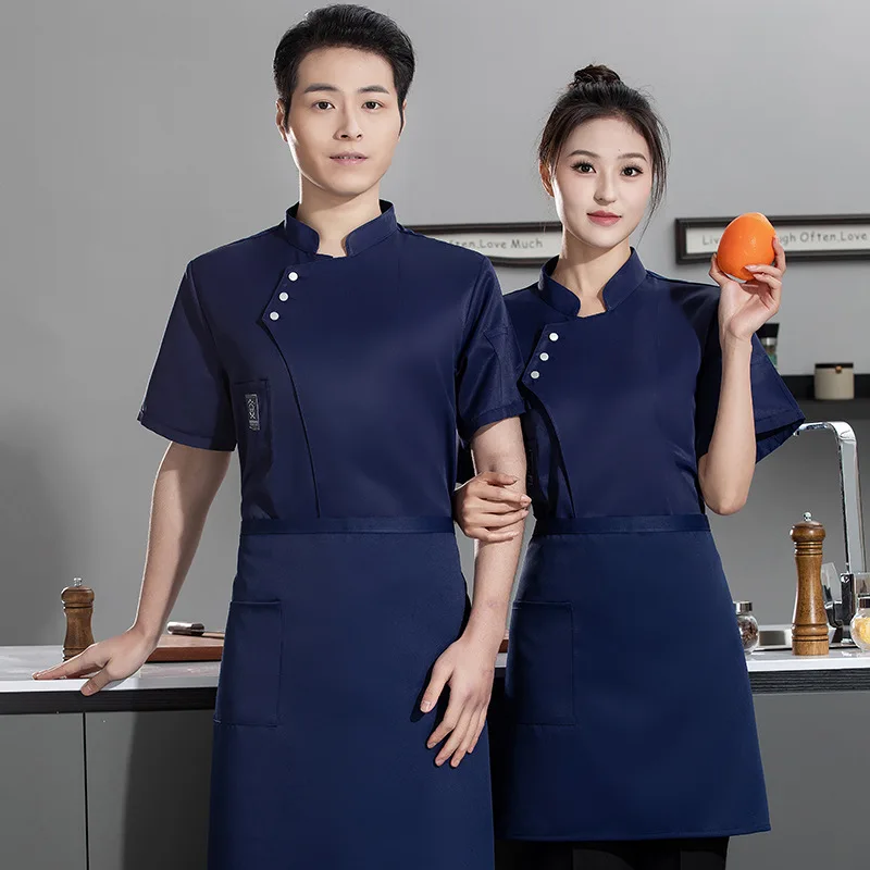 

Summer Chef Work Uniform for Men Short Sleeve Catering Hotel Kitchen Restaurant Chef Clothing for Women