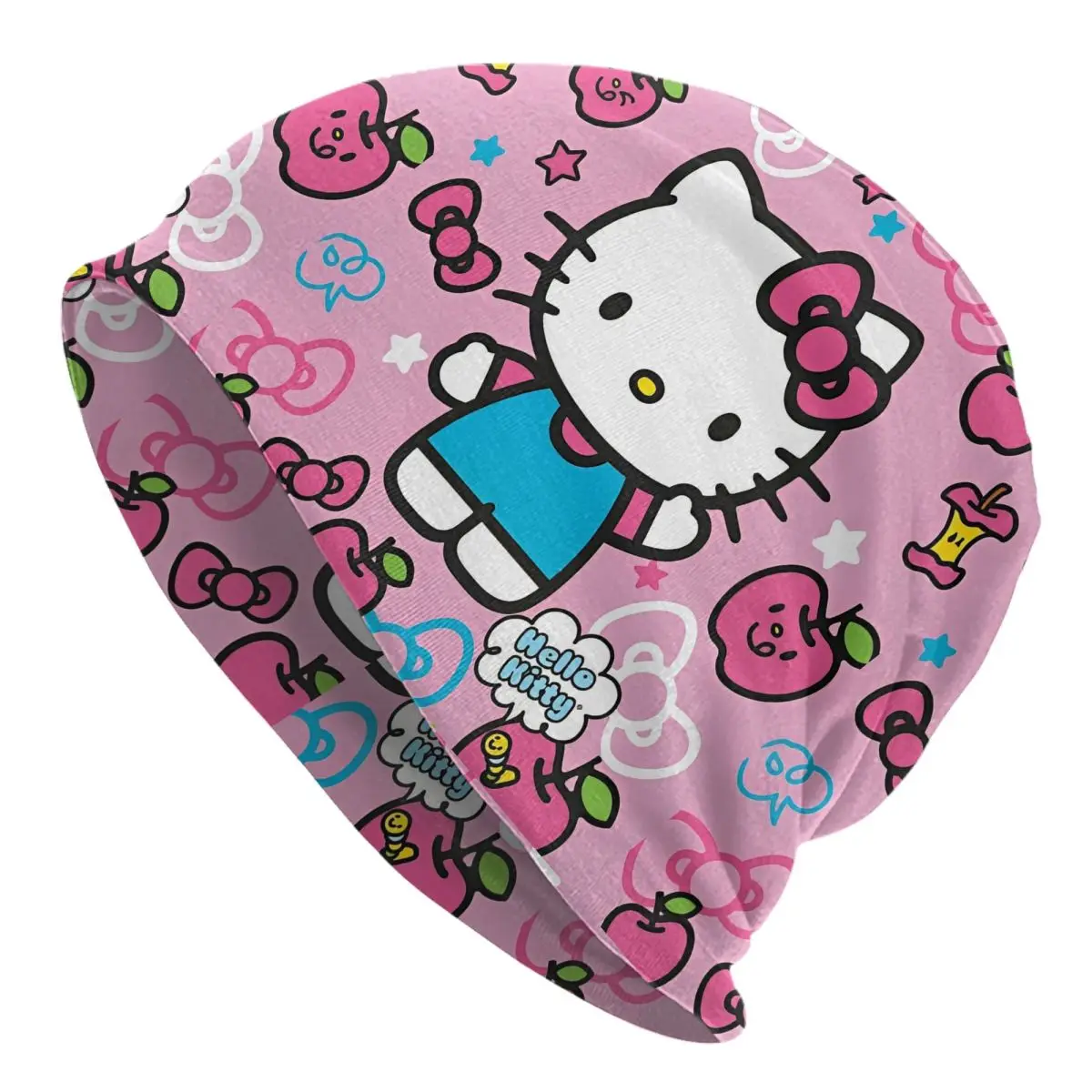 

Шапки Hello Kitty с розовым яблоком, винтажные осенне-зимние лыжные шапочки Skullies, весенние теплые шапки двойного назначения
