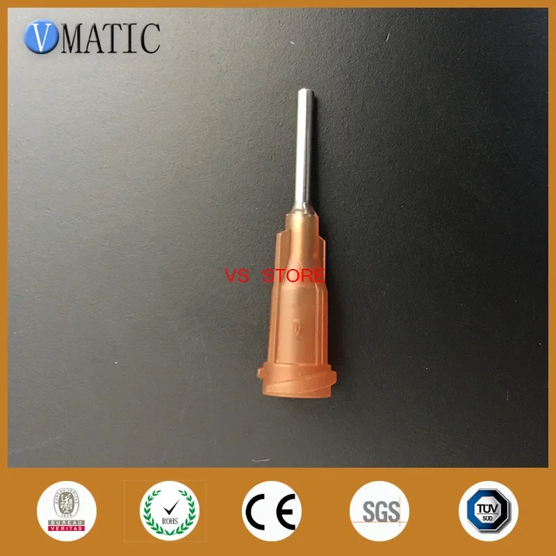 Free Shipping 100 Pcs Industrial Tips 15G Dispensing Needles Amber Color Glue Dispensing Blunt Needle