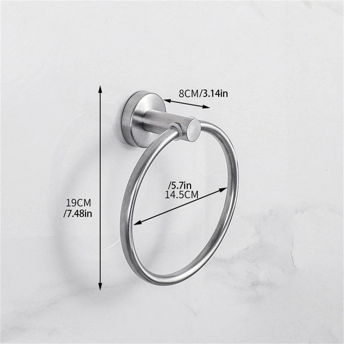 1 قطعة منشفة الحمام حلقة هوك إكسسوارات الأجزاء الداخلية للكمبيوتر حامل التخزين الفولاذ المقاوم للصدأ حامل منشفة اليد الحديثة شماعات المناشف المستديرة #6