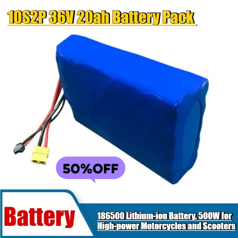

10S2P 36V 20ah Battery Pack 186500 Lithium-ion Battery, 500W for High-power Motorcycles and Scooters