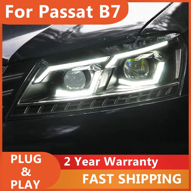 

Car Accessories for VW Passat B7 Head Light 2012-2016 Passat B7 Headlight US Version DRL Turn Signal Low High Beam Projector Len