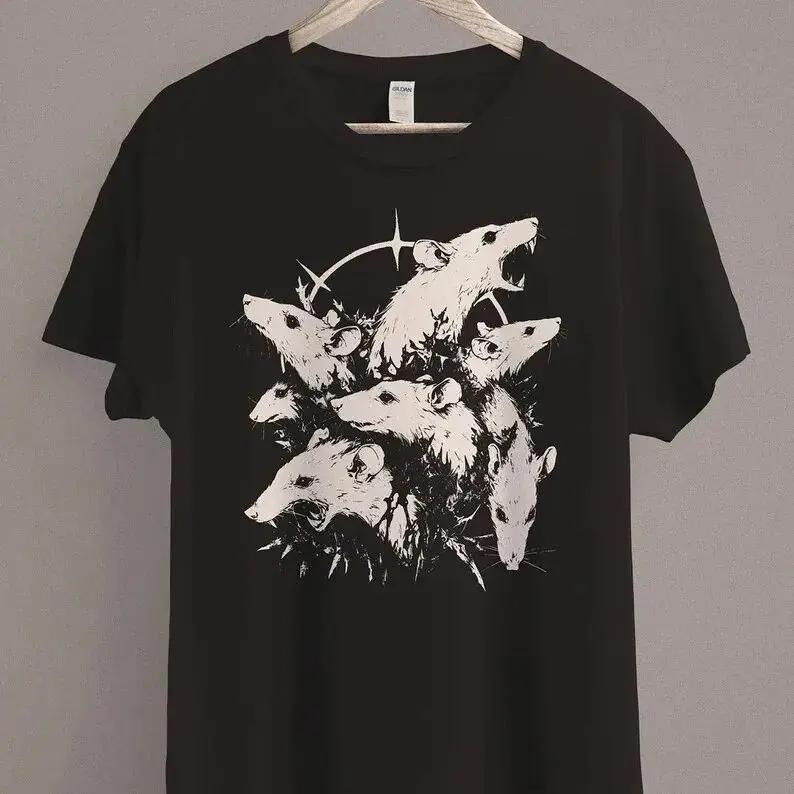 Camisa de rata Medieval, ropa gótica Grunge, historia estética gótica de terror, Top de Academia oscura, camiseta negra de muerte Unisex