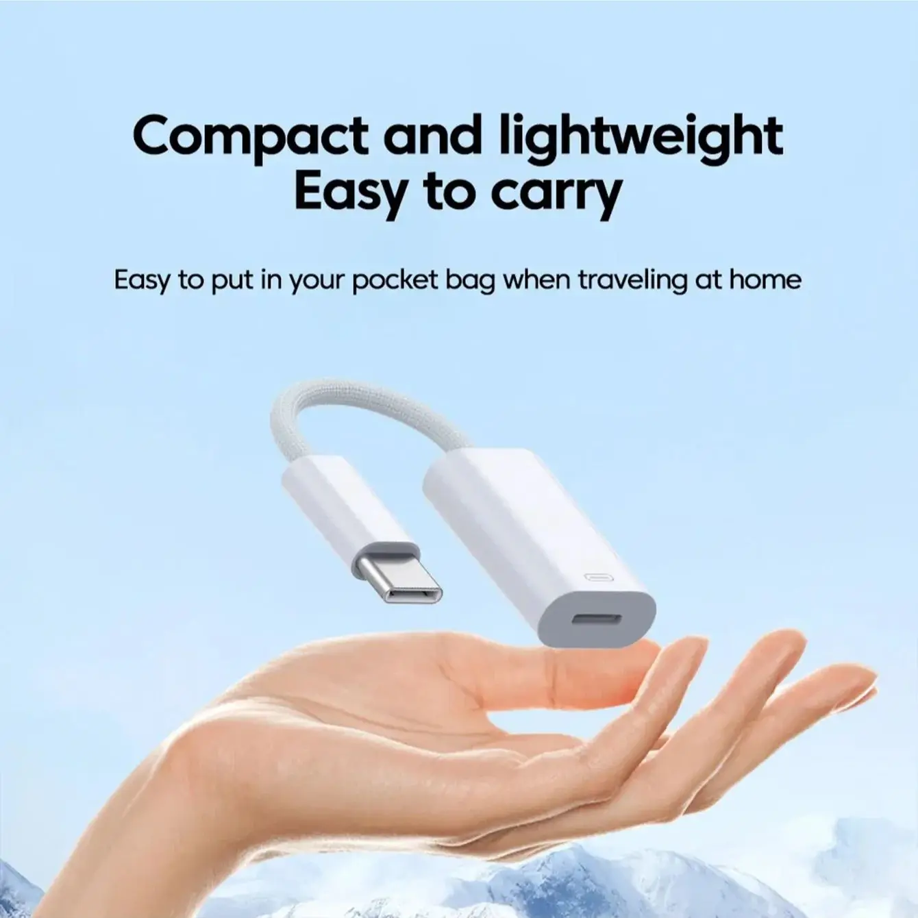 محول شحن آيفون 15 16 برو ماكس USB C إلى البرق آيفون مضفر كابل الشاحن موصل اكسسوارات لباد 10