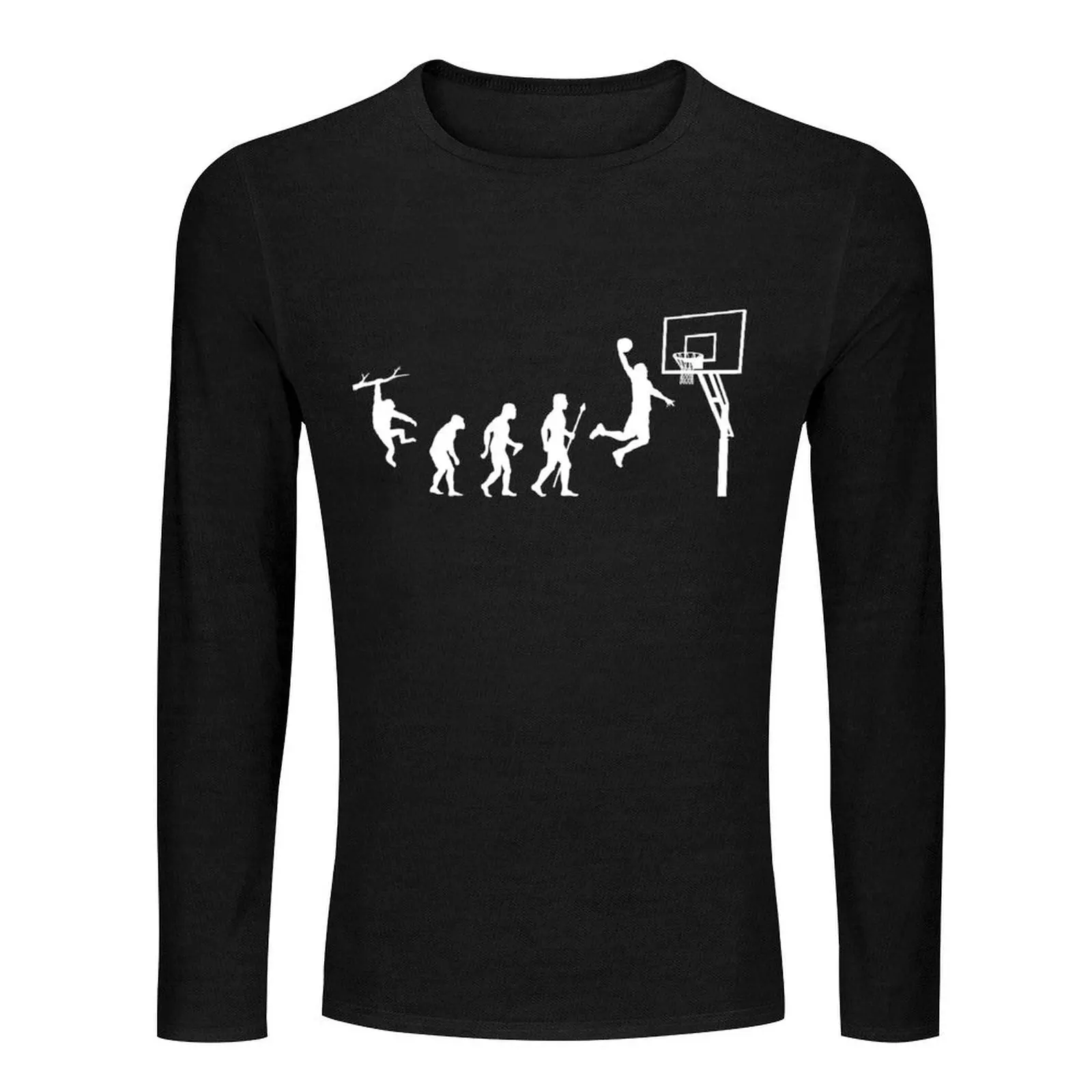 Basketball Evolution Funny T Shirt Long T-Shirt funny t shirt funny t shirts cute clothes Men's cotton t-shirt