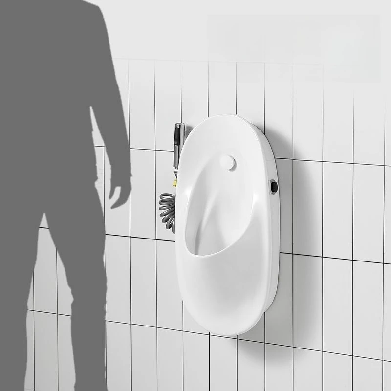 Household urinal wall-mounted ceramics, men's urinal wall-mounted automatic induction manual integrated