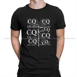CQ Morse Code Round Collar TShirt Amateur Ham Radio Operator Basic Polyester T Shirt Men Clothes New Design