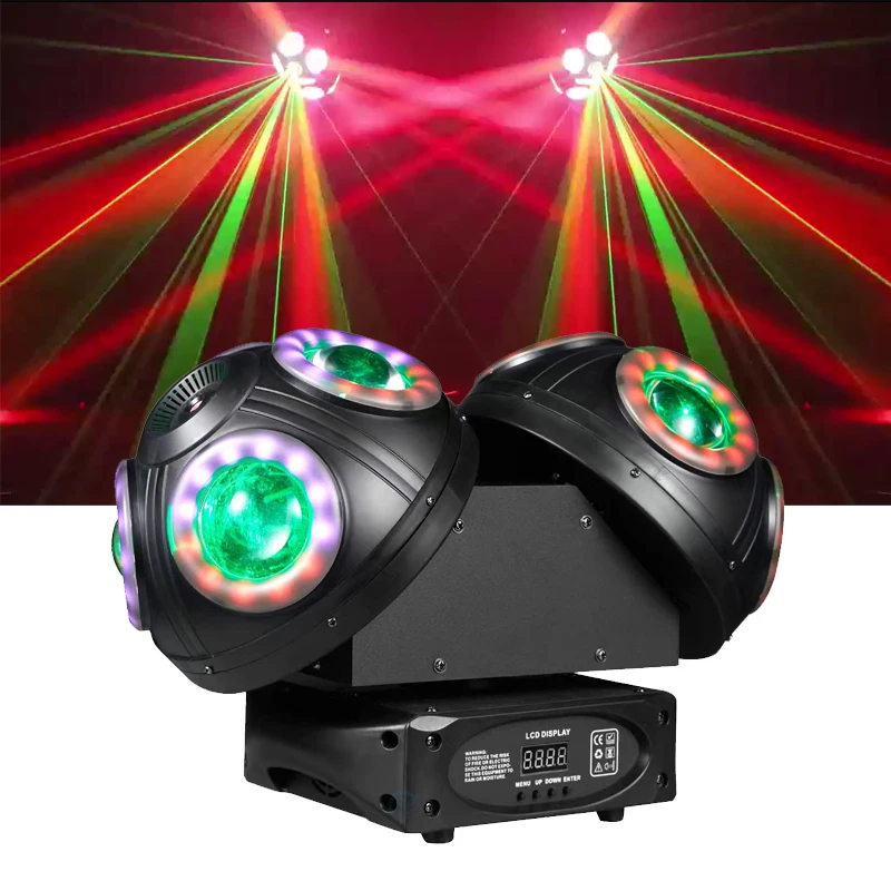 duplo cabeca disco ball laser rgb faixa de luz colorida feixe forte moving head light dmx512 para bar party event 150w mais novo dj 01