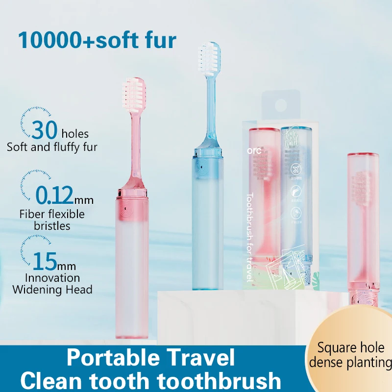 

2PcsPortable Travel Foldable Toothbrush Small Dental Brush Adult Toothbrush Dental Cleaning Oral Care