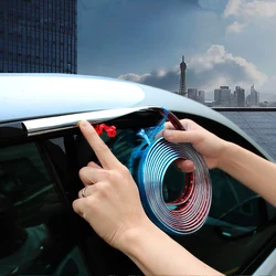 Car Window Edge Chrome Strip 3m Door Edge Protection Strips Scratch Styling Trim Strip Silver Sound Insulation Protector Tape